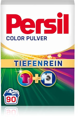 Persil Color Pulver Tiefenrein Waschmittel (90 Waschladungen), Colorwaschmittel für reine Wäsche und hygienische Frische für die Maschine, effektiv von 20 °C bis 60 °C