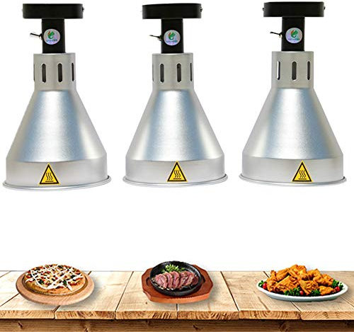 Calentadores de alimentos comerciales, calentador, lámpara calefactora IR para mantener los alimentos y platos calientes Lámpara de preservación del calor para cocina buffet Luz colgante fija, 17