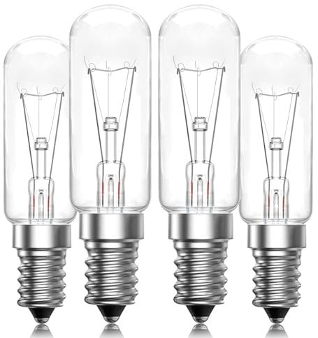 BrightArk Cooker Hood Bulbs 28W Screw Extractor Hood Bulb, E14 Extractor Fan Bulb Oven Light Bulb Dimmable, SES Small Screw Hood Light Bulb for Kitchen, Warm White 2700K, AC 220V-240V, Pack of 4