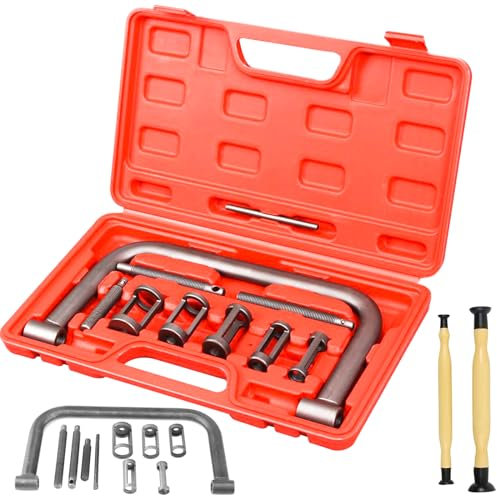 LQGTQO 12 Pièces Compresseur de Ressort de Soupape Kit, Compresseur de Ressort avec Leve Soupape, Universel Portable Ensemble D'outils de Réparation Automobile, pour Voitures, Motos