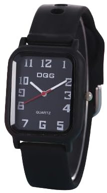 ALCENTIS Nouveauté Montre Femme rectangulaire Bracelet Silicone - Moderne Look très Tendance (Bracelet Noir - Cadran Noir)