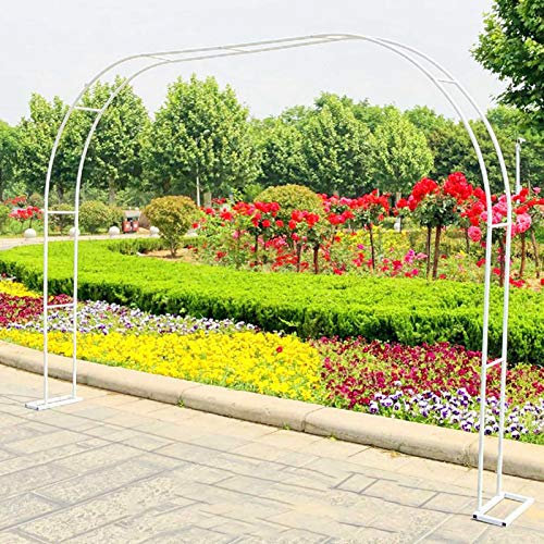 KKMNDE Metall-Gartenlaube für Hochzeiten, weißer Pergola-Laubenbogen für Kletterpflanzen, Rosen, Weinreben, Elegante Dekoration für Brautpartys, 2,2 m hoch x 1,2 m 1,