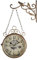 UrbanHomes Bahnhofsuhr Doppelseitig, Bahnhofsuhr Wetterfest, Runde Garten Wanduhr, Retro Schmiedeeisen Metall Wanduhren Aussen Stille Quarzuhr Wanduhr Outdoor Uhr Dekorative mit Halterung 0