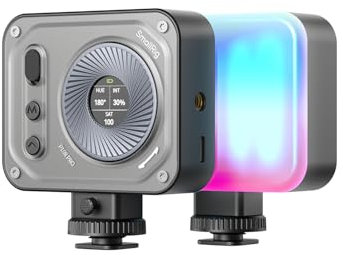 SMALLRIG Vibe P108 Pro RGB-Videoleuchte, Tragbare LED-Kameraleuchte für Fotografie, Blitzschuhleuchte, CRI95+, 2500-6500 K, 12 Effekte, Fülllichtzubehör für Content Creator, Streaming - 4661