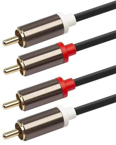 PENCILUPNOSE WWW.PENCILUPNOSE.COM 2RCA to 2RCA Cable Gold Plated 2 RCA Male to 2 RCA Male Stereo Audio Cable for Home Theater, HDTV, Gaming Consoles, Hi-Fi Systems 1m & 2m (1m)