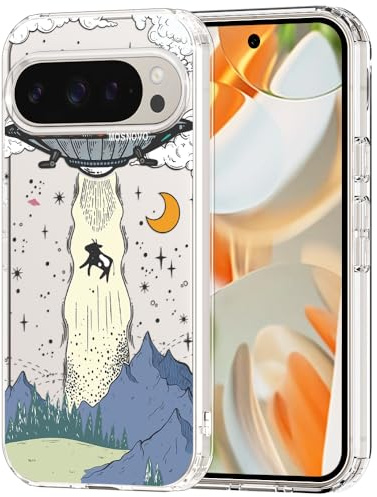 MOSNOVO Hülle für Google Pixel 9 Pro XL – Durchsichtige, schlanke, stoßfeste TPU+PC-Handyhülle, [6,6 Fuß Fallschutz/Anti-Abziehen] - UFO