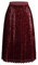 Pailletten Rock Damen mit Plissee Tüllrock Damen A-Linie Festlich Party Tanzabend Elegant M Weinrot -6