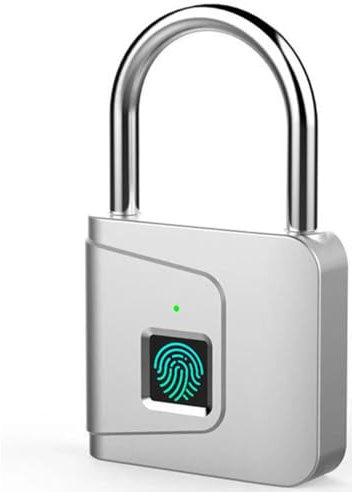 Zilimontt Cadenas intelligent à empreintes digitales, cadenas intelligent rechargeable, cadenas intelligent pour dortoir, bagages, armoire, porte en fer, salle de sport