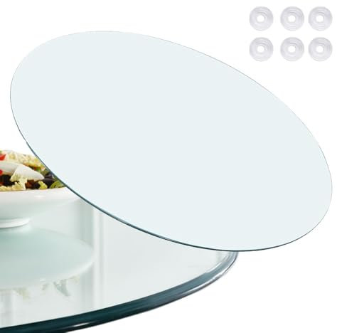 IMUNKT Glasplatte Tischplatte Rund Glas 60CM 85CM 100CM Rund Glasplatte Ersatzteil Gehärtetem Glas Transparent Tischplatte DIY Couchtisch Esstisch(65cm/26in)