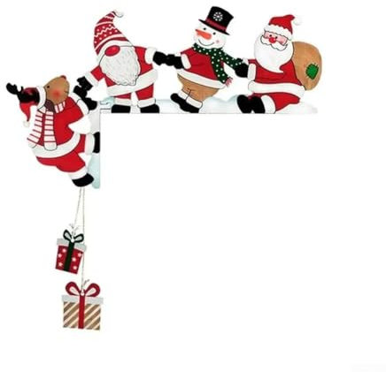 Panneau d'angle joyeux en bois avec motifs uniques pour célébrer Noël à la maison (gauche)