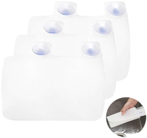 Kitchen Sink Splash Guard, 3pcs Dish Washing Baffle Board Sink Board Protector with Attached Sucker,Sink Anti-Splash Proof Retaining Plate Water Separator(Size:3pcs)