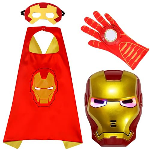 WKxinxuan Avengers I-ron Man Cape Anzug, Iron Man KostüM Erwachsene, Avengers I-ron Man KostüM Herren, Tony Stark KostüM, I-ron Man Anzug Erwachsene, FüR Fasching Iron Man KostüM