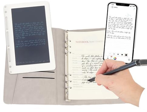 Smart Pen & Writing Board -Set - Digitales Notizbuch mit Echtzeit -Synchronisation, OCR -Textkonvertierung und Video -Wiedergabe - Bluetooth Smart Pen für Android, Ideal für (BLACK)