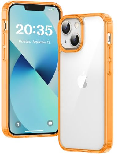 Voyahülle Clear Case for iPhone 13 Mini, Ultra Thin, Shockproof TPU Cover, Anti-Yellowing, Crystal Clear, Phone Case for Apple iPhone 13 Mini - Orange