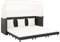 Woonisher Ausziehbares 3-Sitzer-Schlafsofa mit Dach Poly Rattan Schwarz