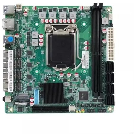 N17 NAS Motherboard High Speed ​​Desktop Computer,DDR4 LGA1151 Support i3/i5/i7,6th-9th Gen Intel Processor, 4 * 2.5G Network Card, M.2 NVME, 8SATA3.0/USB3.0/ Soft Routing Board