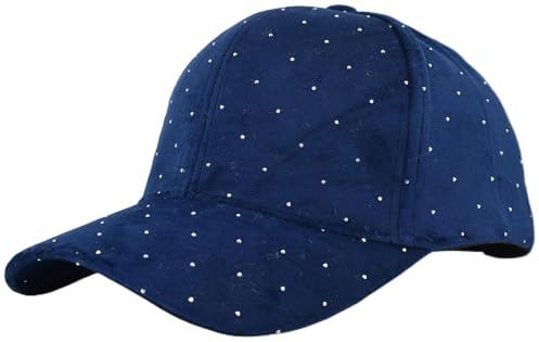 styleBREAKER Damen Samt Baseball Cap Strass Nieten | 6-Panel Schildkappe, 7,5 cm gebogener Schirm, weiches Baumwoll-Schweißband, per Klettverschluss verstellbar (56-59 cm).