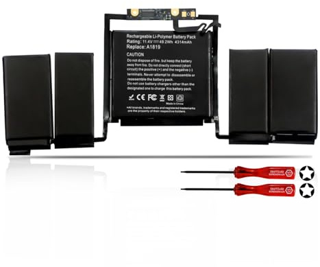 A1819 Batería para Mac-Book Pro 13-Pulgadas A1706 Retina (Late Finales 2016 Mid Medio 2017) Touch Bar BTO/cto EMC 3071 3163 MLH12LL/A MLH12D/A MPXV2LL/A MLVP2LL/A MNQF2LL/A MNQF2HN/A MNQG2LL/A 49.2Wh