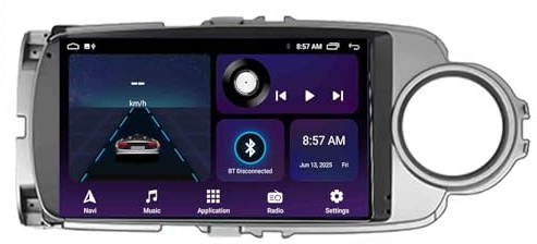 Autoradio 2 DIN,pour Toyota Yaris 2012-2017,9 Pouces Android 15 Bluetooth Radio,avec Carplay Android Auto, Commande au Volant Caméra de Recul Mic(B,8core(8G+256G))