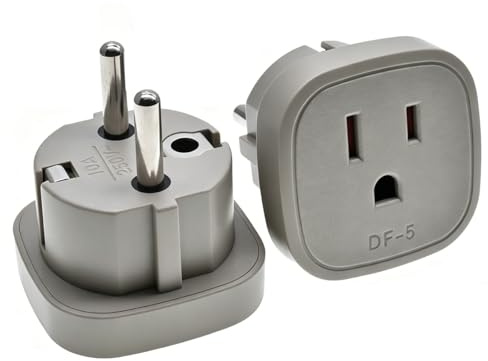 1 Pack Adaptateur de Prise US vers Europe, Type E/F, Adaptateur de Prise américain pour l'europe, Adaptateur de Voyage pour l'europe, européen