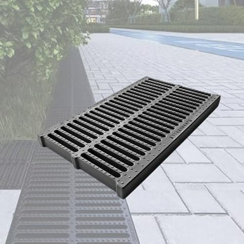 Rytgdxss Copertura della Trincea,Fognarie Filtri Griglia della Trincea,Canaletta Drenaggio Acqua Piovana,Griglia di Fognatura per Prato e Giardino - Passaggio Pedonale e Auto Leggera