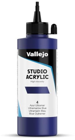 VALLEJO ACRYLIC STUDIO, PINTURA ACRÍLICA, 200ML, AZUL ULTRAMAR, Nº 4