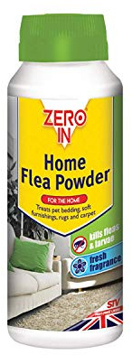 STV International 2 X Zero In 300 g Home Flea Powder (Killer Treatment for Carpets and Rugs in the Home, Kills Fleas and Larvae, Treats up to 10 sq m)