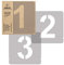 NAKLEO Zahlen Malschablonen Set 12 Stück, 5 cm Ziffern & Zeichen Modern Sans Schriftart, Wiederverwendbare Kunststoff Stencil, DIY Handwerk Holz Möbel Wand Dekoration