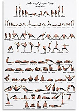 GNKIO Yoga Ashtanga Beginner Series of Beginner Poses Poster Dekorative Malerei Leinwand Wandkunst Wohnzimmer Poster Schlafzimmer Malerei 12x18inch(30x45cm)