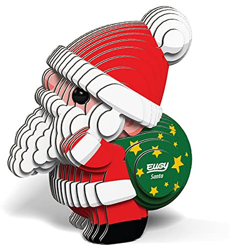 EUGY 650055 Weihnachtsmann, 3D Tier-Puzzle für Kinder und Erwachsene zum Zusammenbauen, DIY Tierfigur, Bastelset ab 6 Jahren