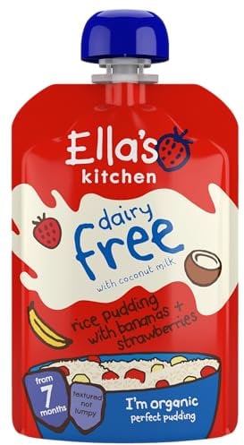 Ella's Kitchen Dairy Free Banana & Strawberry Rice Pudding (Stage 1) 80g (Pack of 6)