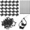 100 Sets Saddle Type Cable Zip Tie Mounts Kit with Screw Hole, Nylon Cable Ties Holder Screws Bases Wire Clips Anchor Management Fastener for Baseborad Wall Desk