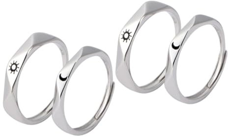 LIFKOME 2paare Und Mondringe Passende Verlobungsringe Für Schmuck Für Frauen Und Männer Kreative Zur Feier Der Liebe Und Freundschaft