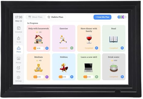 Hamwesh Digitaler Kalender, Interaktives Touchscreen-Display, Familienplaner für Nahtlose Terminplanung, Intelligenter Digitaler Planer mit KI, Intelligente Fotoreparatur, Heimwerker, Wand
