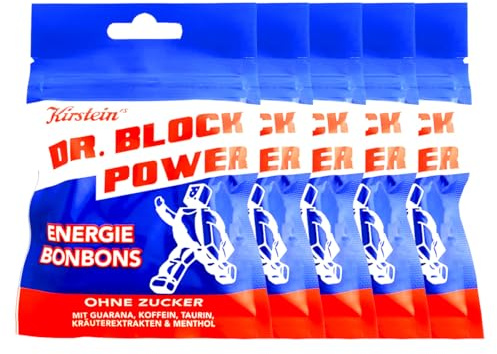 Kirsteins Dr. Block Power Energie Bonbons ohne Zucker 35g 5er Pack
