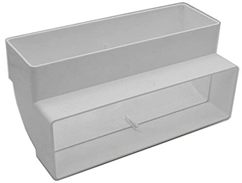 Kair 204 x 60mm 90 Degree Vertical Rectangular Plastic Duct Elbow | Fits over 204 x 60mm rectangular flat channel pipe, Suitable for concealed installation, Both ends are female spigots