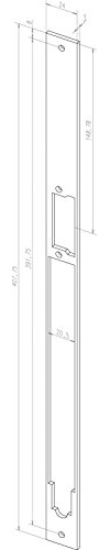 Distanzblech für Mediator Türöffner, 24 x 407,75 x 3 mm eckig ; 1 Stück
