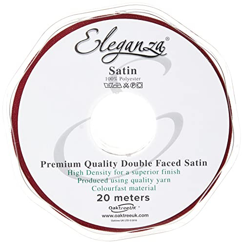 Eleganza Double Faced Satin 15mm x 20m Claret No.31, 15 mm x 20 m