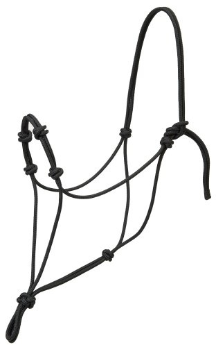 Weaver Leather Silvertip Four Knot Rope Halter, Black, Large