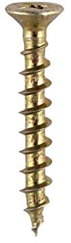 TIMco 205Y ZYP PVC Countersunk Ribbed Window Screw 4.3 x 30 - Yellow (Box of 1000)