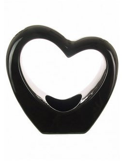 Vasen aus Porzellan, herzförmig, glänzend, in Rot, Schwarz oder Weiß