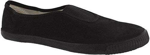 Childs Plimsolls and Racquet Dek Textile - Black Canvas, Small Kids UK 6 / EU 23