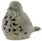 Urban Trends Zement Vogel Figur mit Floral Ausschnitt Design gewaschen Beton Finish, grau