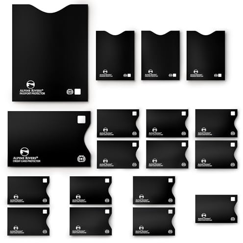 Alpine Rivers RFID Blocking Sleeves, Credit Card Protector, Passport Sleeve