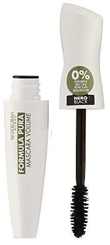 Deborah Milano - Mascara Formula Pura, Alta Tollerabilità senza Parabeni, Effetto Volumizzante a Lunga Tenuta, con Olio d’Argan per Ciglia Forti e Protette, Nero, 12 ml