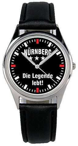KIESENBERG Armbanduhr Nürnberg Geschenk Artikel Idee Fan Damen Herren Unisex Analog Quartz Lederarmband Uhr 36mm Durchmesser B-2310