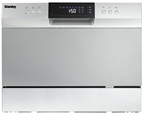 DANBY Countertop Portable Dishwasher (DDW631SDB) - 6 Place Setting + Front Controls, Silver