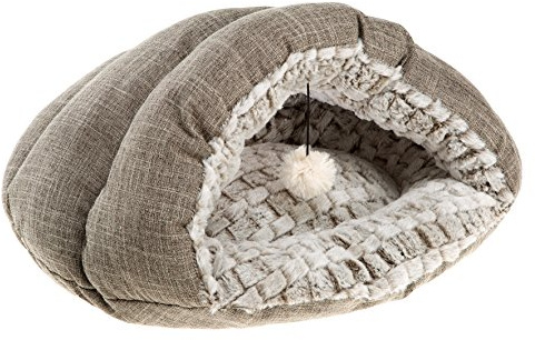 Ferplast Katzenbett Katzenhöhle Katzenkorb Katzenzelt TUFLI, umweltfreundliches Fell für zusätzlichen Komfort