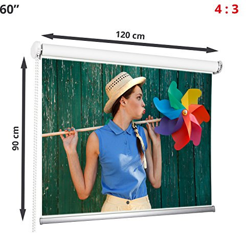 60 Rolleinwand Beamerleinwand Beamer Heimkino Projektionsleinwand 4:3 120x90 cm