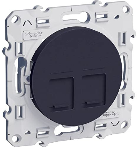 Schneider Electric - Odace, prise double RJ45 Anthracite, grade 3 (multimédia) cat. 6 STP, à vis - S540486